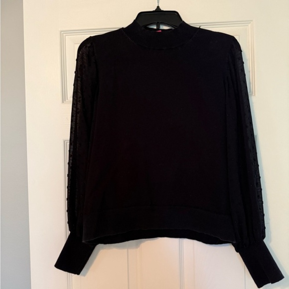 Vince Camuto Black Puff Sleeve Blouse
